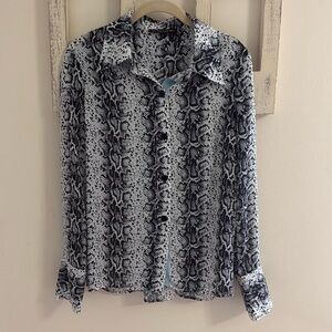 Central Park West Snakeskin Button Down Shirt